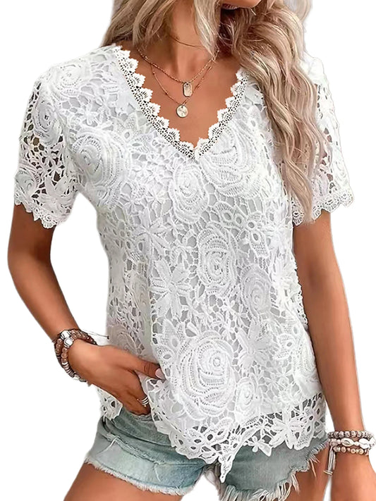 Ivory Bloom Lace Top